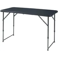 [en.casa] Klapptisch Schwarz Metall, Kunststoff, 60x90x120 cm, Gartenmöbel, Gartentische,
