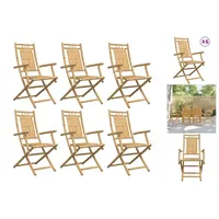 VidaXL Gartenstühle 6 Stk. Klappbar 53x66x99 cm Bambus