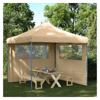 VidaXL Partyzelt Faltbar Pop-Up mit 2 Seitenteilen Beige