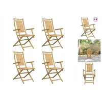 VidaXL Gartenstühle 4 Stk. Klappbar 53x66x99 cm Bambus