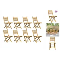 VidaXL Gartenstühle 8 Stk. Klappbar 43x54x88 cm Bambus