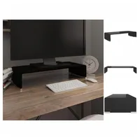 VidaXL TV-Tisch/Bildschirmerhöhung Glas Schwarz 60x25x11 cm