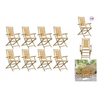 VidaXL Gartenstühle 8 Stk. Klappbar 53x66x99 cm Bambus