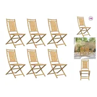 VidaXL Gartenstühle 6 Stk. Klappbar 46x66x99 cm Bambus