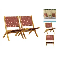 VidaXL Gartenstühle 2 Stk. Klappbar Rot Massivholz Akazie &