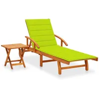 VidaXL Sonnenliege mit Tisch und Auflage Akazie Massivholz