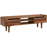 KADIMA DESIGN Massivholz-Lowboard für 60-Zoll TV, Sheesham, Stauraum, Schutzlackversiegelung.