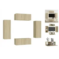 VidaXL 4-tlg. TV-Schrank-Set Sonoma-Eiche Holzwerkstoff