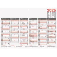 Brunnen Tafelkalender (2025), 1 Seite = 6 Monate, A4