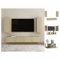 VidaXL 4-tlg. TV-Schrank-Set Sonoma-Eiche Holzwerkstoff