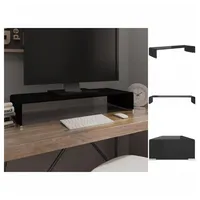 VidaXL TV-Tisch/Bildschirmerhöhung Glas Schwarz 80x30x13 cm