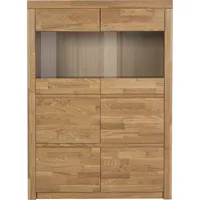 Home Affaire Highboard »Silkeborg«, schöne grifflose Optik, teilmassiv braun