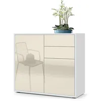 Vladon Kommode Creme, Holzwerkstoff, 79x74x36 cm, Wohnzimmer, Kommoden, Kommoden