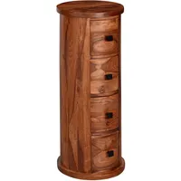 KADIMA DESIGN Rustikale Sheesham Kommode mit 4 Schubladen, Stilvolle