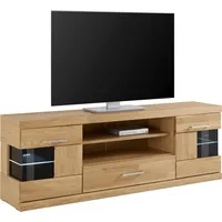 Home Affaire Lowboard »Ribe,160cm breit,55cm hoch«, Korpus Holzwerkstoff,Glaseinsatz aus