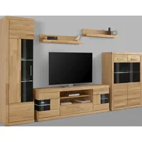 Home Affaire Wohnwand »Ribe,Set-5 St.,Oberplatten massiv,viel Stauraum«, (Set, 5