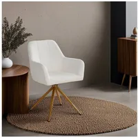 Homestyle4u Polsterstuhl Drehbar in Beige 2629,