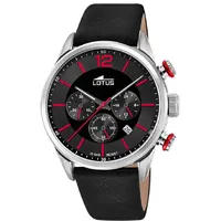Lotus Herren Armbanduhr aus Edelstahl und Leder in der