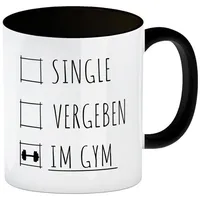 Speecheese Single, vergeben oder im Gym Fitness Kaffeebecher Schwarz