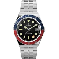 Timex Herrenuhr TIMEX Q DIVER GMT TW2V38000 Edelstahl Schwarz