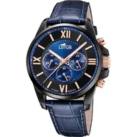 Lotus Herren Armbanduhr Lederband blau 18881/2 - Blau/Schwarz