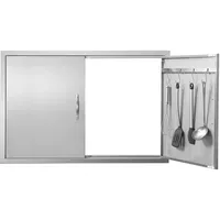 Vevor Grill-Zugangstür, 990 x 660 mm, Doppelte Außenküchentür, Flächenbündig