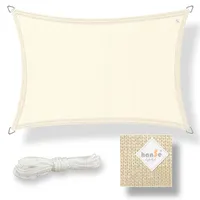 Hanse Sonnensegel HDPE Rechteck, 3x4m Creme UV-Schutz Wetterfest Garten