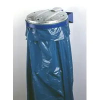 Proregal Robuster Einzel-Abfallsammler mit Metall-Deckel | Wandhalterung | 35cm