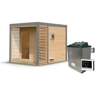 Karibu Saunahaus Ares 2 - Hybridhaus mit Metallrahmen -