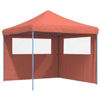 VidaXL Partyzelt Faltbar Pop-Up mit 2 Seitenteilen Terrakottarot