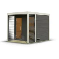 Karibu Saunahaus Ares 2 - Hybridhaus mit Metallrahmen -