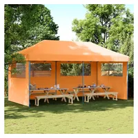 VidaXL Partyzelt Faltbar Pop-Up mit 3 Seitenteilen Orange