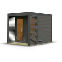 Karibu Saunahaus Ares 2 - Hybridhaus mit Metallrahmen -