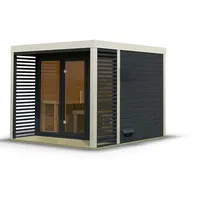 Karibu Saunahaus Ares 3 - Hybridhaus mit Metallrahmen -