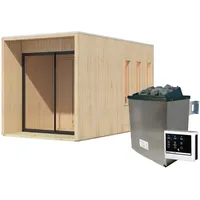 Karibu Design Saunahaus Miramar mit Vorraum - 73 mm