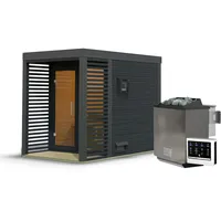 Karibu Saunahaus Ares 1 - Hybridhaus mit Metallrahmen -