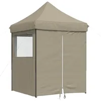 VidaXL Partyzelt Faltbar Pop-Up mit 4 Seitenteilen Taupe