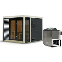 Karibu Saunahaus Ares 3 - Hybridhaus mit Metallrahmen -