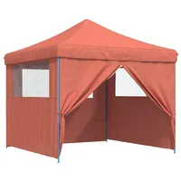 VidaXL Partyzelt Faltbar mit 4 Seitenwänden Terrakottarot 3,1 x