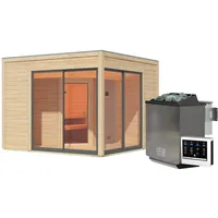Karibu Design Saunahaus Terning 3 mit Vorraum - 38