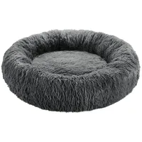 Tectake tectake® Hundebett, rund mit langem Plüsch, rutschfeste Unterseite,