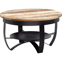 Wohnling Couchtisch Massivholz schwarz 60,0 x 60,0 x 34,0