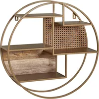 FineBuy Wandregal FineBuy Hängeregal Holz Metall 62x62x17 cm Regal