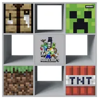 Minecraft Regal Grau, Mehrfarbig, 90x90x30 cm, FSC 100%, stehend,