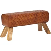 FineBuy Sitzbank Echtleder / Massivholz 89 cm Springbock Flurbank