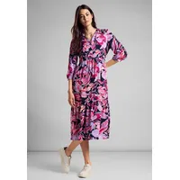 STREET ONE Damen A144009 Midikleid Mit Print, Magnolia Pink,