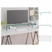 VidaXL TV-Tisch/Bildschirmerhöhung Glas Transparent 80x30x13 cm