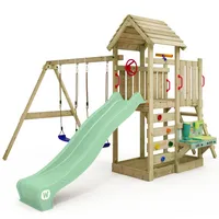 Wickey Spielturm MultiFlyer Holzdach mit Schaukel & Rutsche, Kletterturm