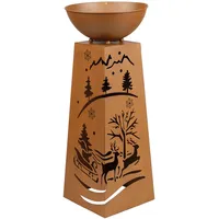 Hi Dekosäule Pflanzenschale Blumenschale Gartendeko Außenlampe Pflanzsäule mit Weihnachtsmotiv,