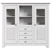 Home Affaire »Rauna«, Highboard, massive Kiefer, Türen mit Glaseinsätzen,